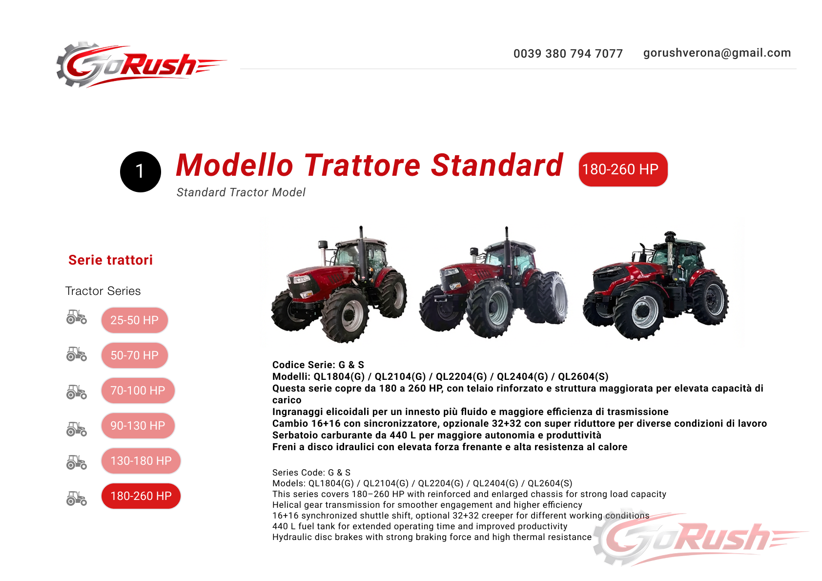 Trattore 180-260 HP 1